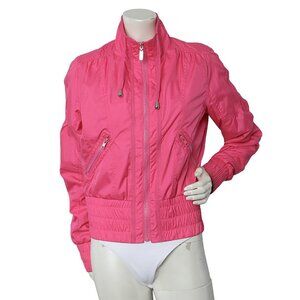 Vintage Y2K XOXO Pink Bomber Jacket Windbreaker Casual Full Zipper Retro